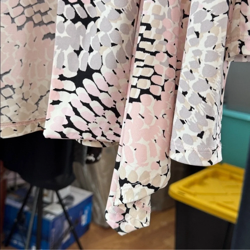 Kasper Stylish Pink and Gray Patterned Cardigan size large drape - Picture 4 of 6